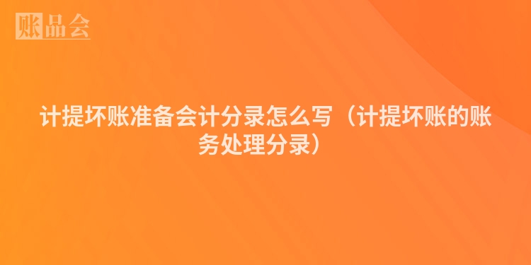 计提坏账准备会计分录怎么写(计提坏账的账务处理分录)