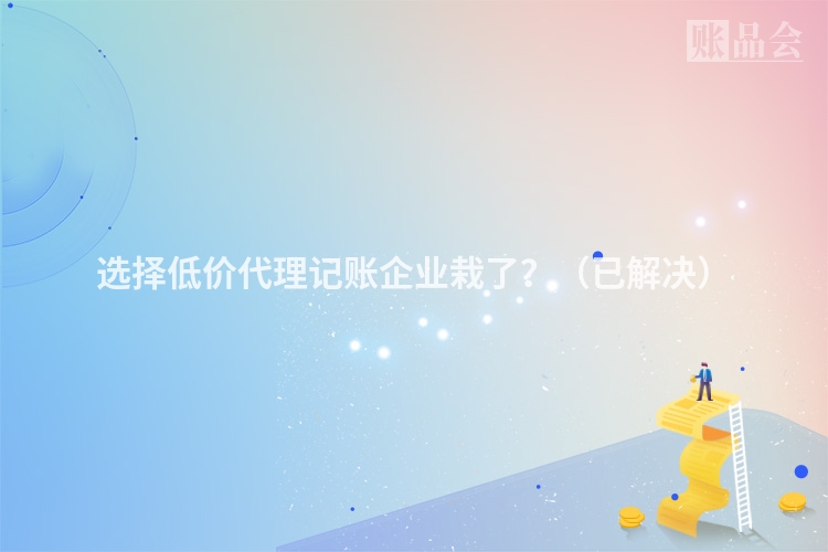 选择低价代理记账企业栽了？（已解决）