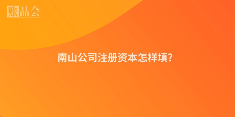 南山公司注册资本怎样填?